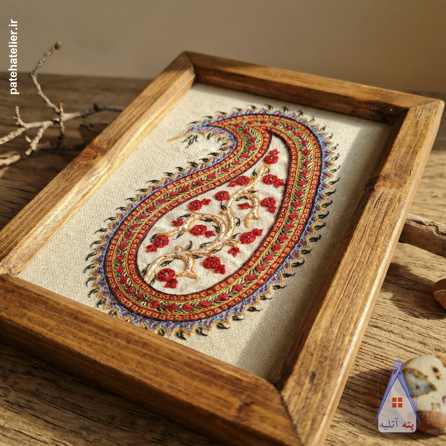 handmade-pateh-wall-art تابلو رومیزی پته گیاهی کرمان