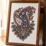 تابلو پته گیاهی کرمان با رنگرزی گیاهی و دوخت معاصر