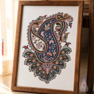 تابلو پته گیاهی کرمان با رنگرزی گیاهی و دوخت معاصر