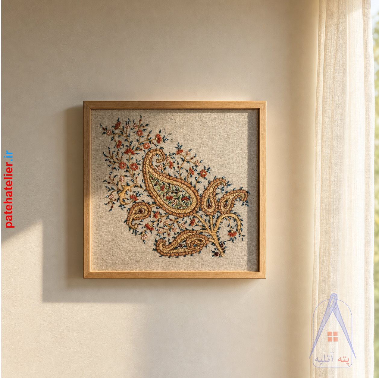 pateh-kerman-handmade-wall-art تابلو 30 در 30 سانتی متر پته دوزی کرمان