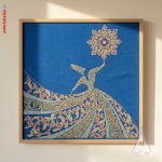 تابلو پته اصیل کرمان طرح رقص سماع ابعاد 70 در 70 سانتی متر