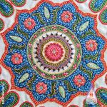 رومیزی پته گرد به قطر 50 سانتی متر و رنگرزی گیاهی