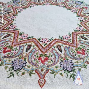 رومیزی پته کرمان با دوخت معاصر و نخ گیاهی نمره 24