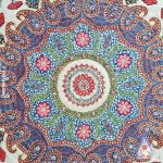 پته دوزی رومیزی گرد با رنگرزی گیاهی و شال صددرصد پشم