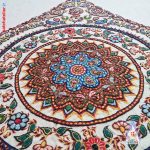 تابلو پته اصلی کرمان با رنگرزی گیاهی دست دوز کرمان