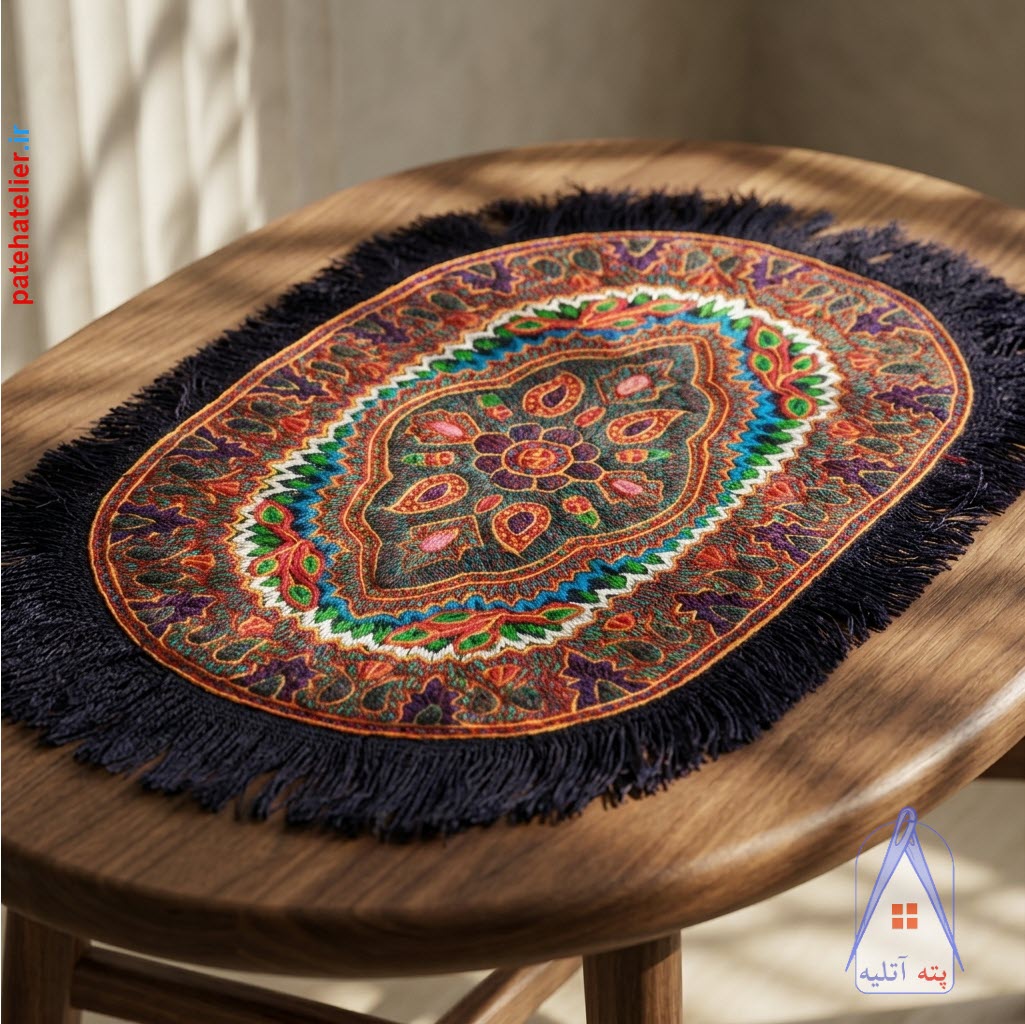 clothtable-handmade-kerman رومیزی پته دوزی