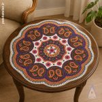 رومیزی پته دوزی طرح بته جقه سلطانی